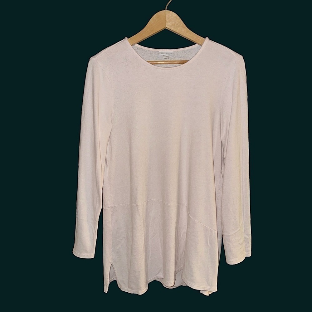 J. Jill Pure Jill Soft-Touch 100% Cotton Light Pink Buttery Soft Tunic Top Sz M